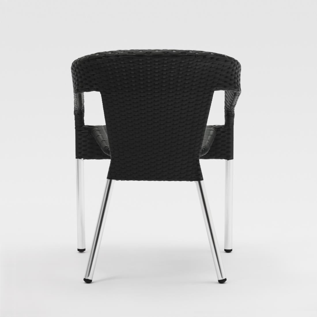 Bolero Wicker Wraparound Bistro Chairs Charcoal (Pack of 4) - CG223