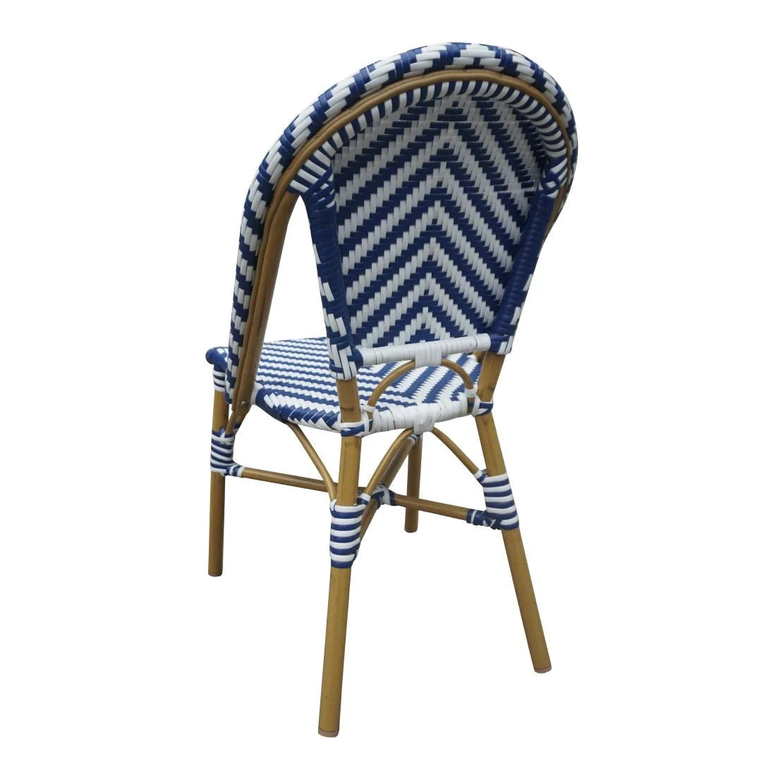 Bolero Parisian Style Rattan Side Chair Blue (Pack of 2)