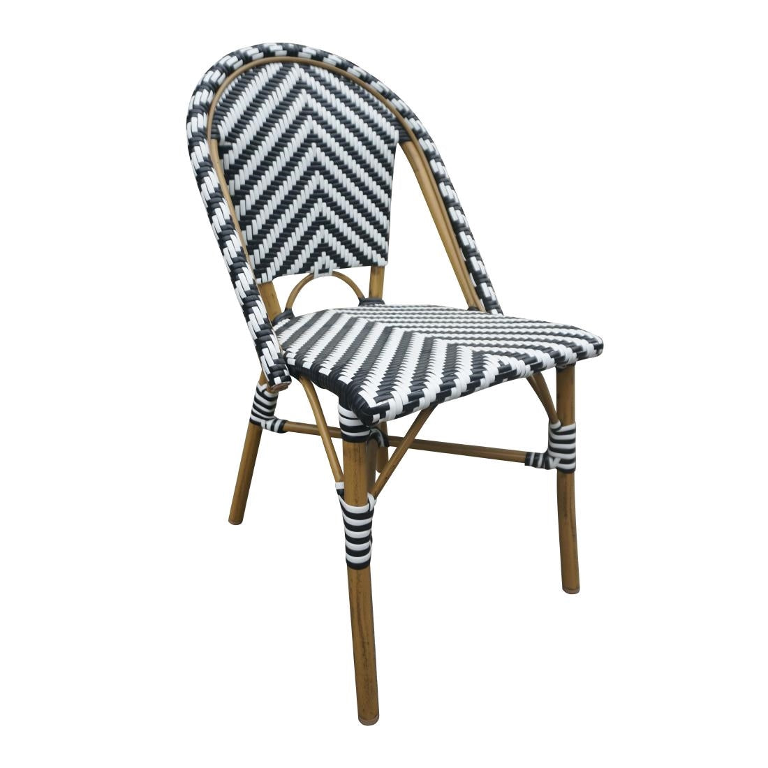 Bolero Parisian Style Rattan Side Chair Black (2 Pack) - CH111