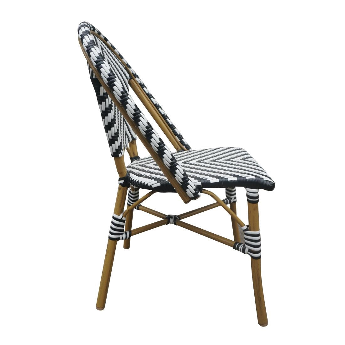 Bolero Parisian Style Rattan Side Chair Black (2 Pack) - CH111