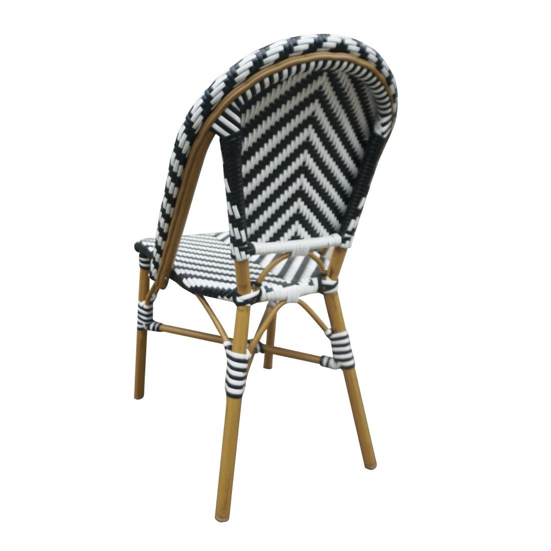 Bolero Parisian Style Rattan Side Chair Black (2 Pack) - CH111