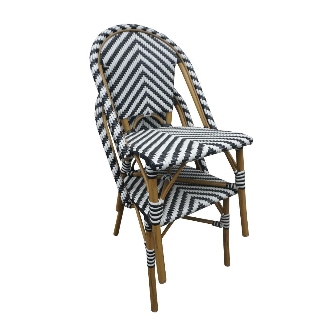 Bolero Parisian Style Rattan Side Chair Black (2 Pack) - CH111
