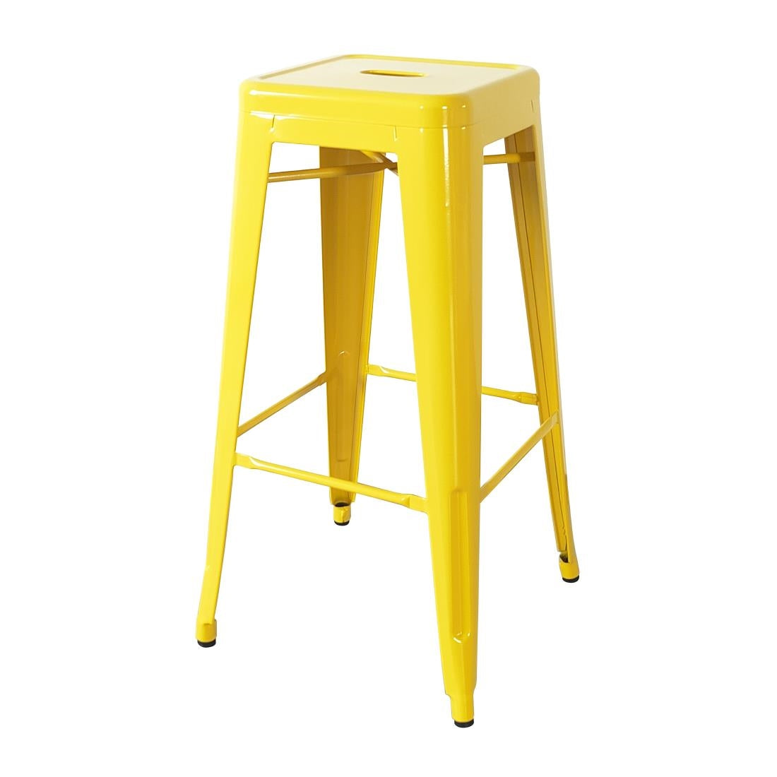 Bolero Bistro Metal High Bar Stool Yellow (4 Pack) - CH999