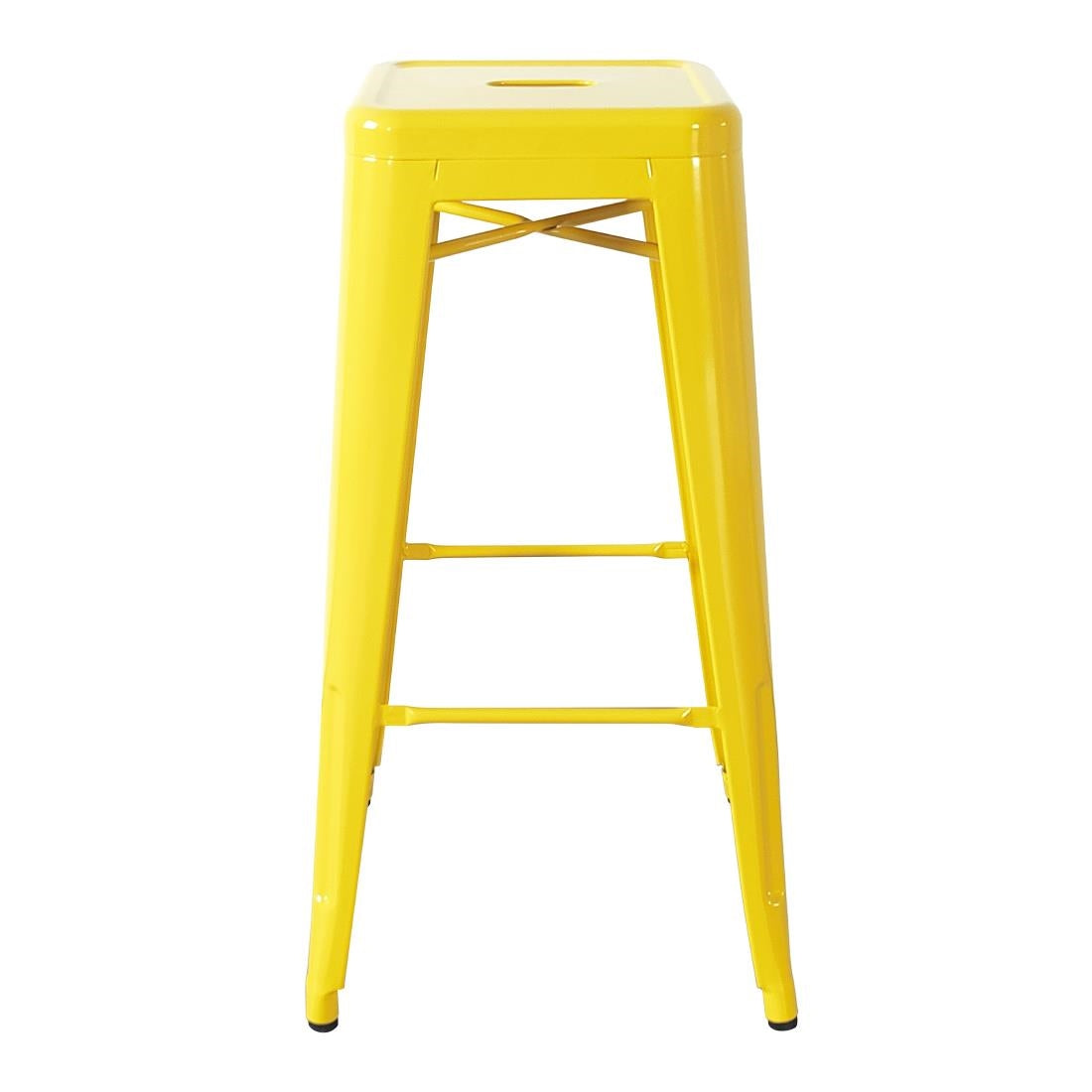 Bolero Bistro Metal High Bar Stool Yellow (4 Pack) - CH999