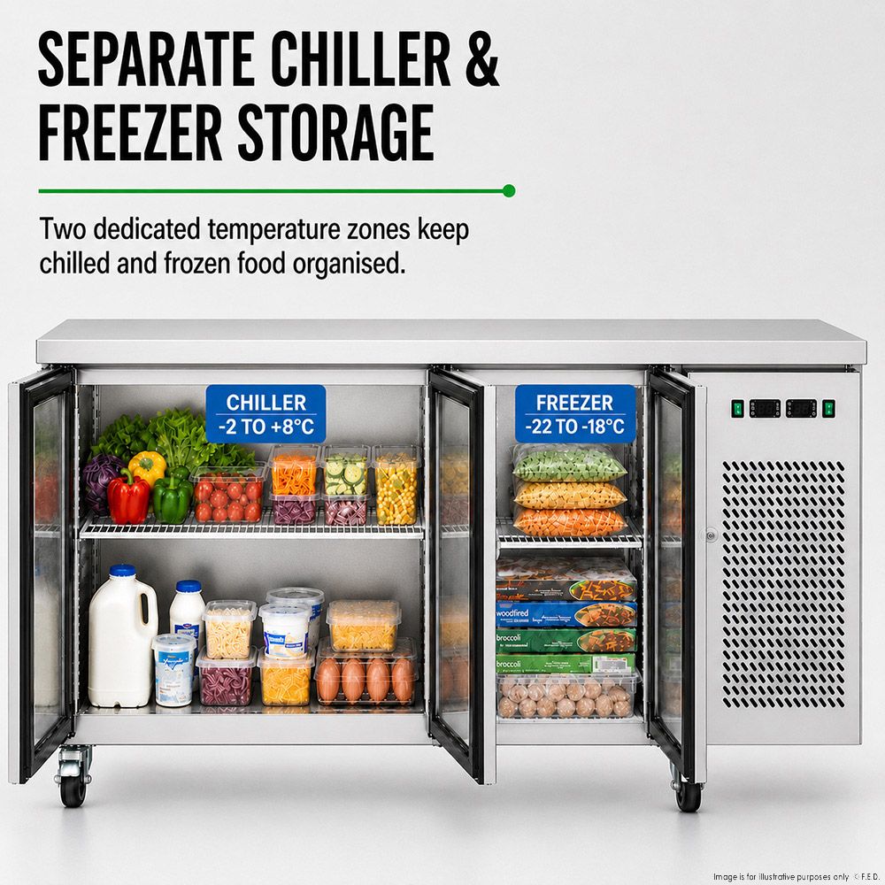Thermaster Dual-Temperature GN Counter Refrigerator - GN3100DT