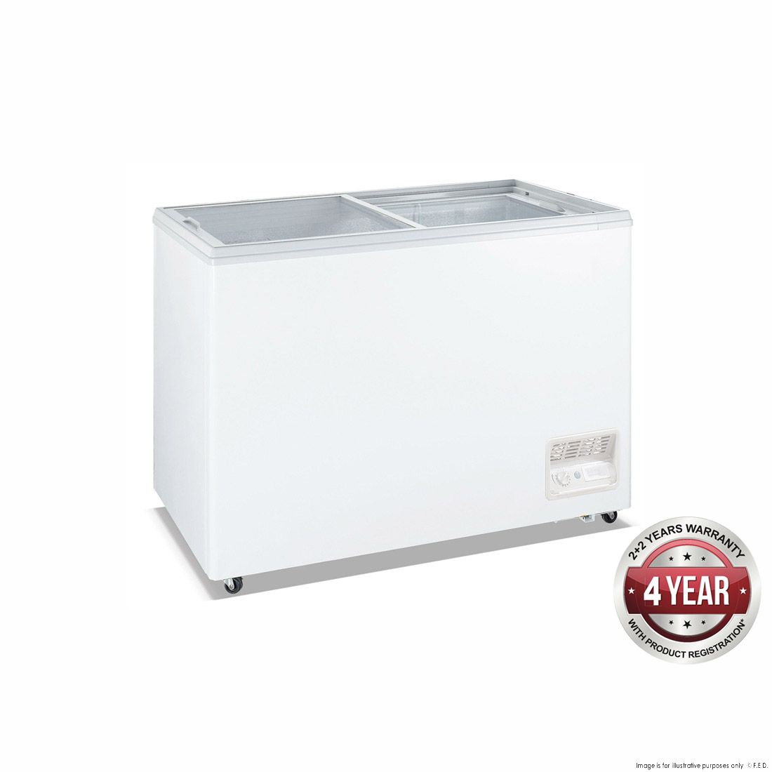 Thermaster Heavy Duty Chest Freezer With Glass Sliding Lids