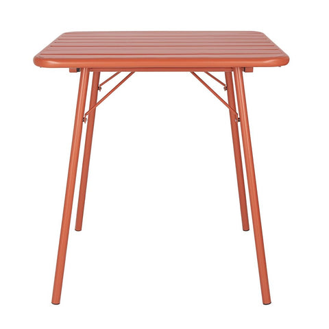 Bolero Terracotta Square Slatted Steel Table - 700mm - CK064