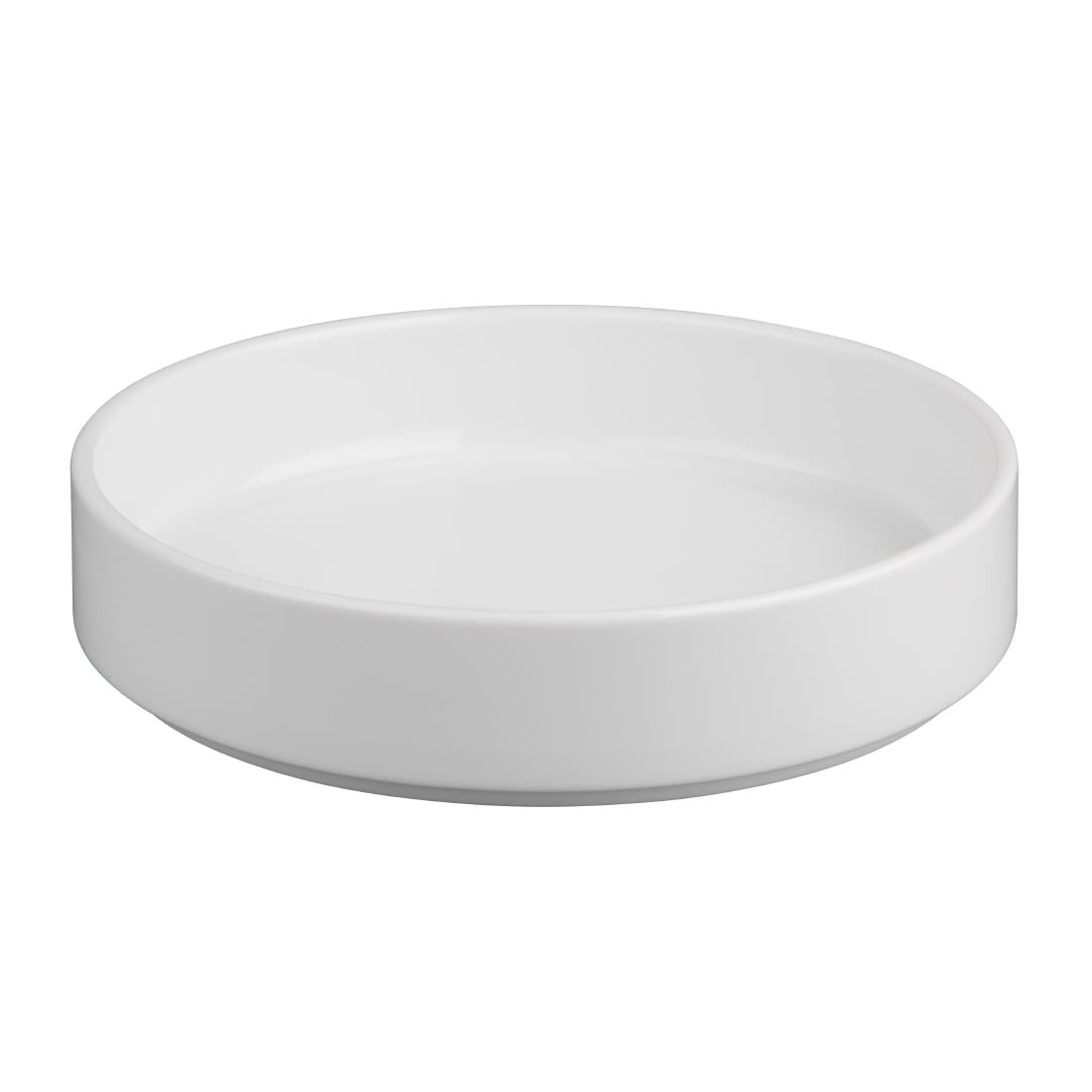 Olympia Whiteware Flat Walled Bowl - 215mm (4 Pack) - CK071