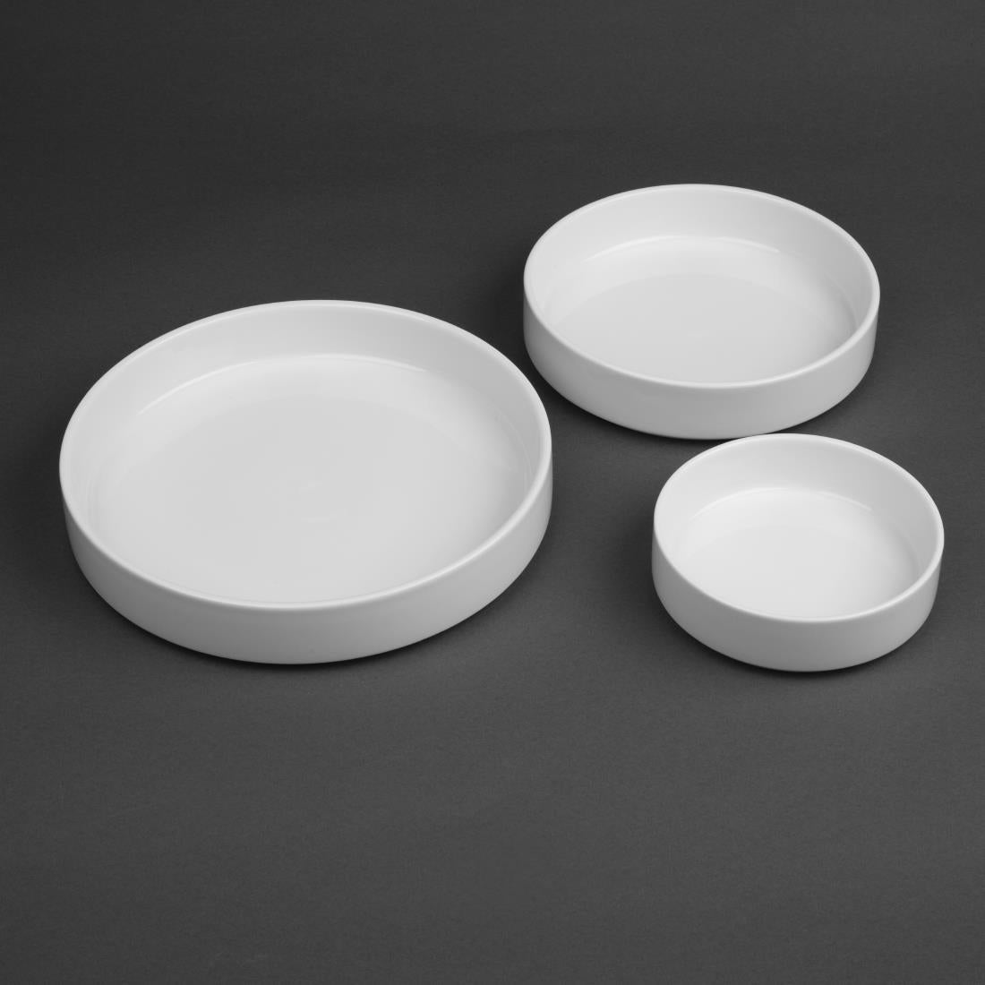 Olympia Whiteware Flat Walled Bowl - 215mm (4 Pack) - CK071