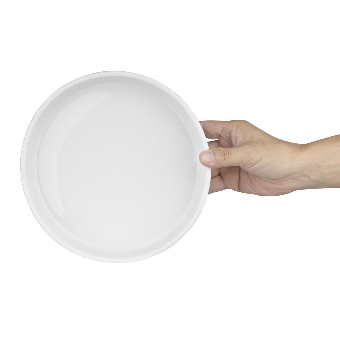 Olympia Whiteware Flat Walled Bowl - 215mm (4 Pack) - CK071