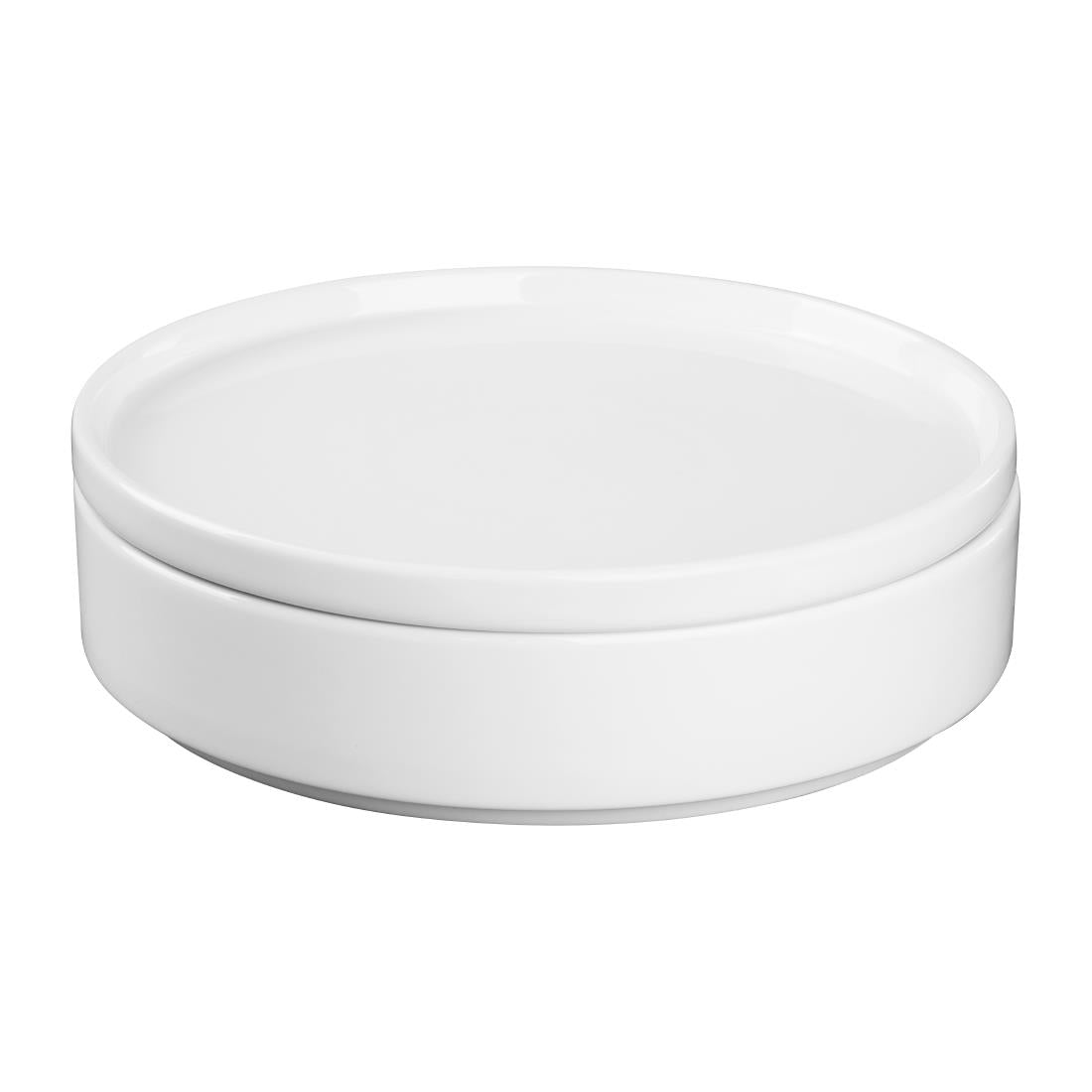 Olympia Whiteware Flat Walled Bowl - 215mm (4 Pack) - CK071