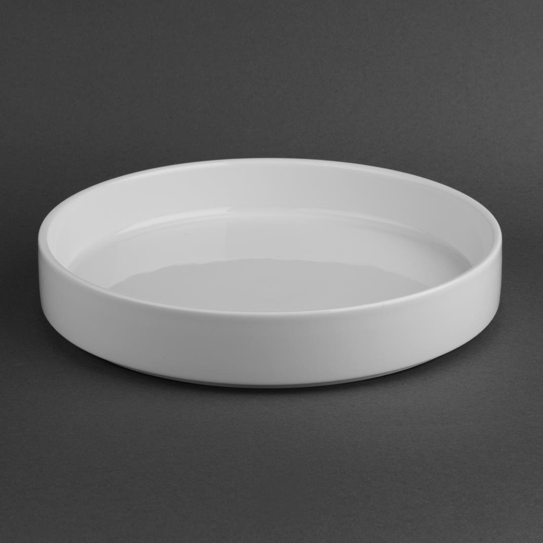 Olympia Whiteware Flat Walled Bowl - 270mm (4 Pack) - CK072
