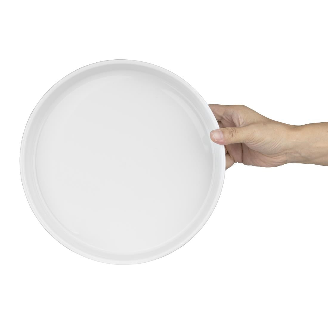 Olympia Whiteware Flat Walled Bowl - 270mm (4 Pack) - CK072