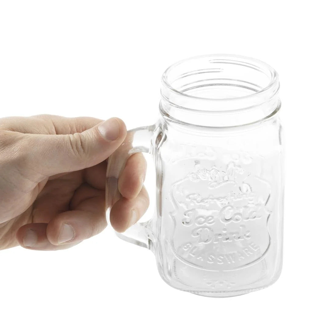 Olympia Glass Handled Mason Jars - 470ml (Pack 12) - CM698