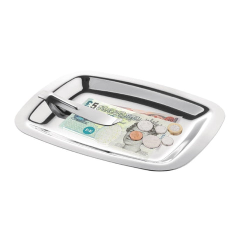 Olympia Square Stainless Steel Tip Tray With Bill Clip - CM759