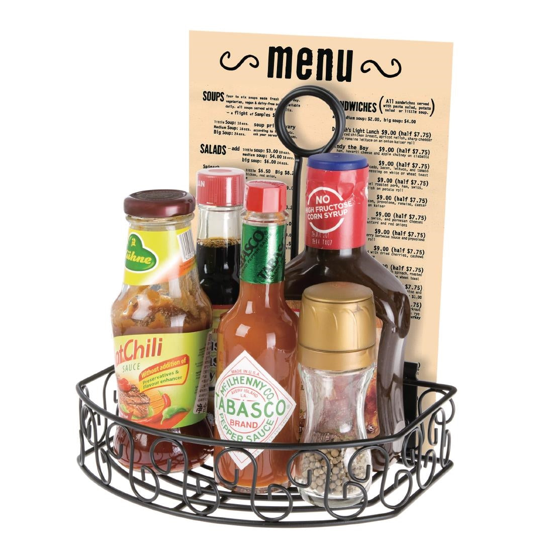 Olympia Wire Condiment Holder With Menu Clip - CN851