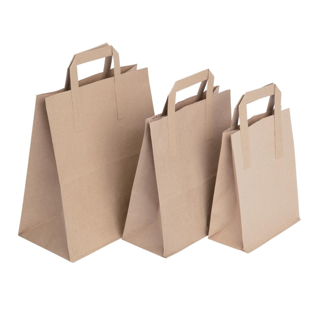 Fiesta Compostable Recycled Brown Paper Carrier Bags Small (Pack of 250) - CS351
