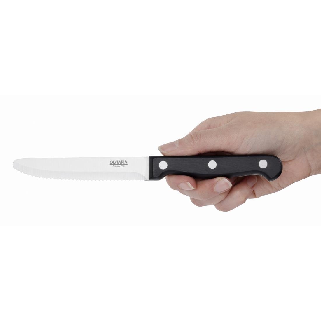 Special Offer Olympia Rounded Steak Knives Black (60 Pack) - HU764
