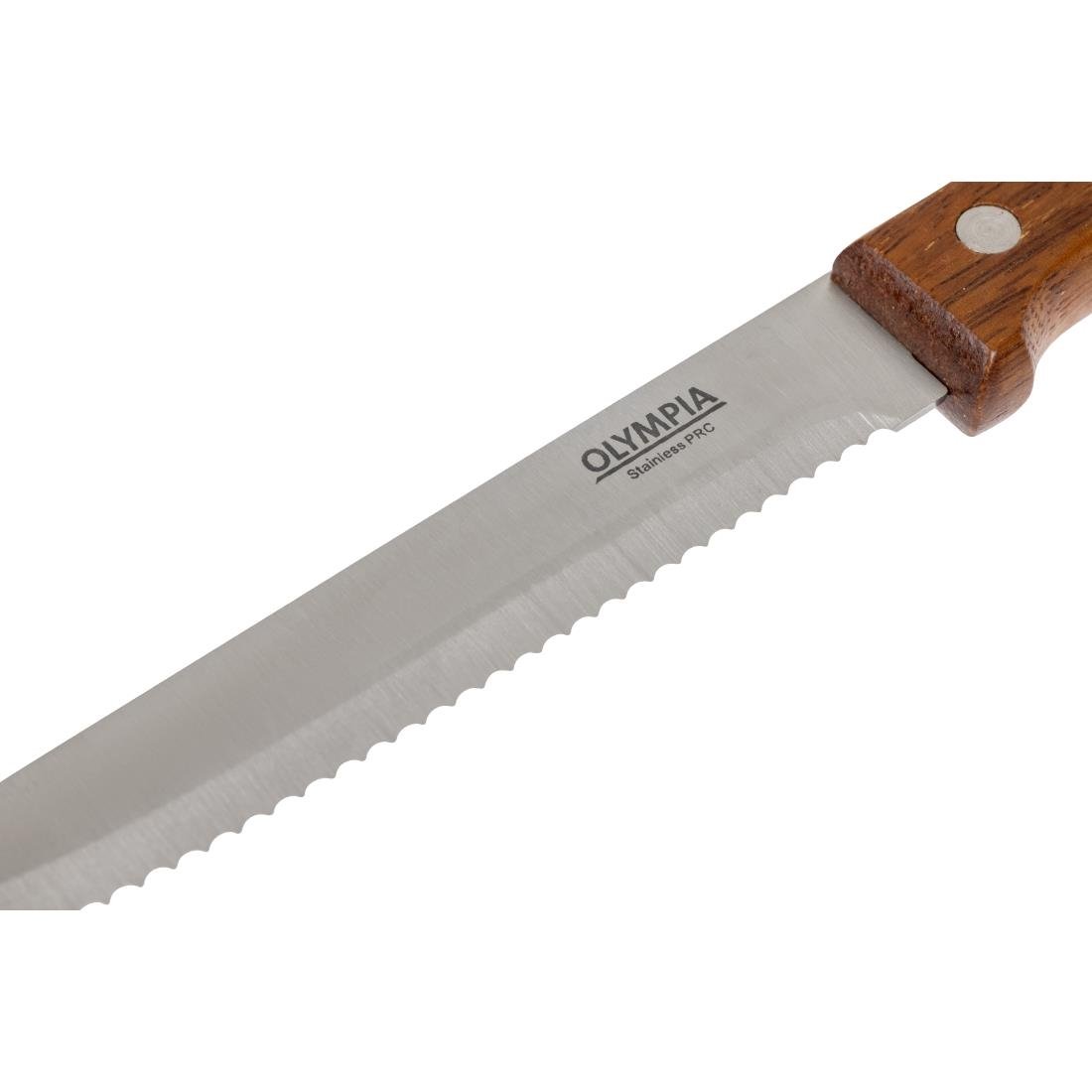 Olympia Rounded Steak Knives Wood (12 Pack) - CS717