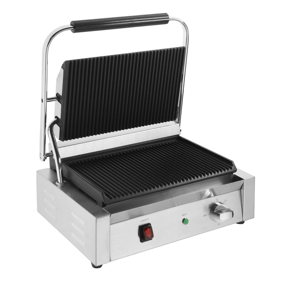 Apuro Bistro Large Ribbed Contact Grill