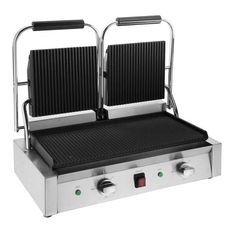 Apuro Bistro Double Ribbed Contact Grill