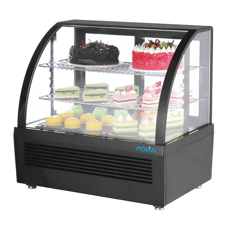 Polar C-Series Countertop Display Fridge Black - 100Ltr