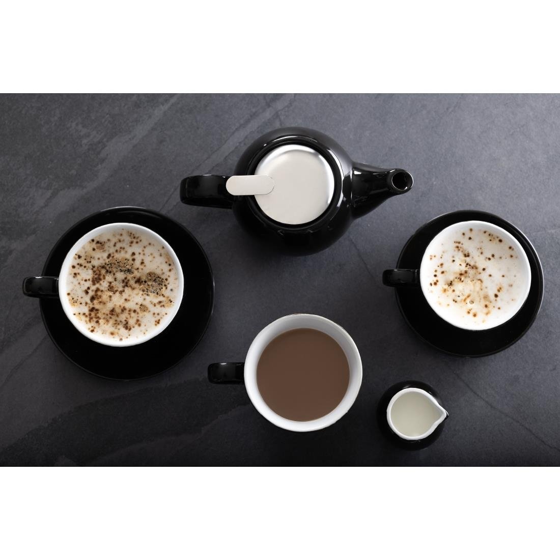 Olympia Cafe Saucer Black (12 Pack) - CU956