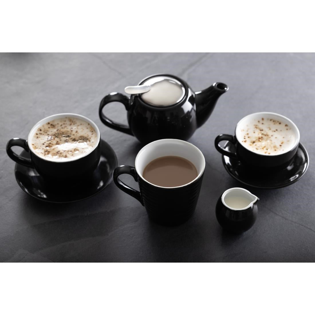 Olympia Cafe Espresso Saucer Black (12 Pack) - CU955