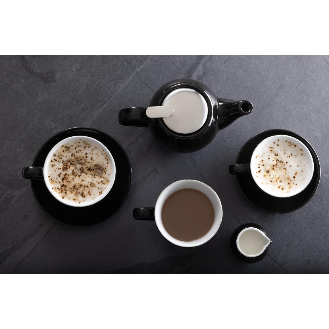 Olympia Cafe Espresso Saucer Black (12 Pack) - CU955