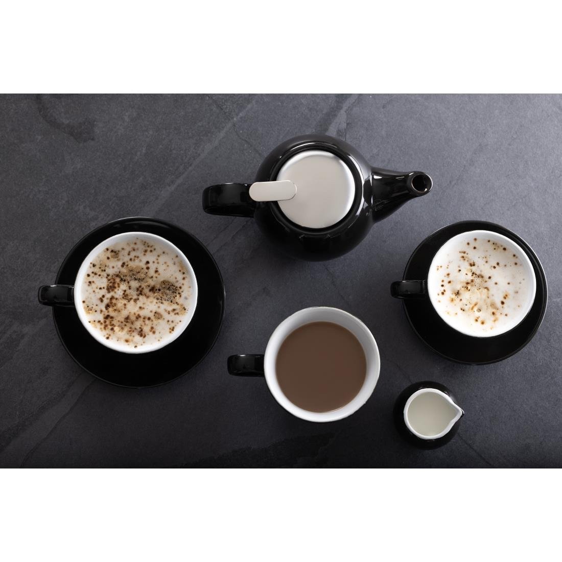 Olympia Cafe Milk Jug Black - 70ml (6 Pack) - CU951