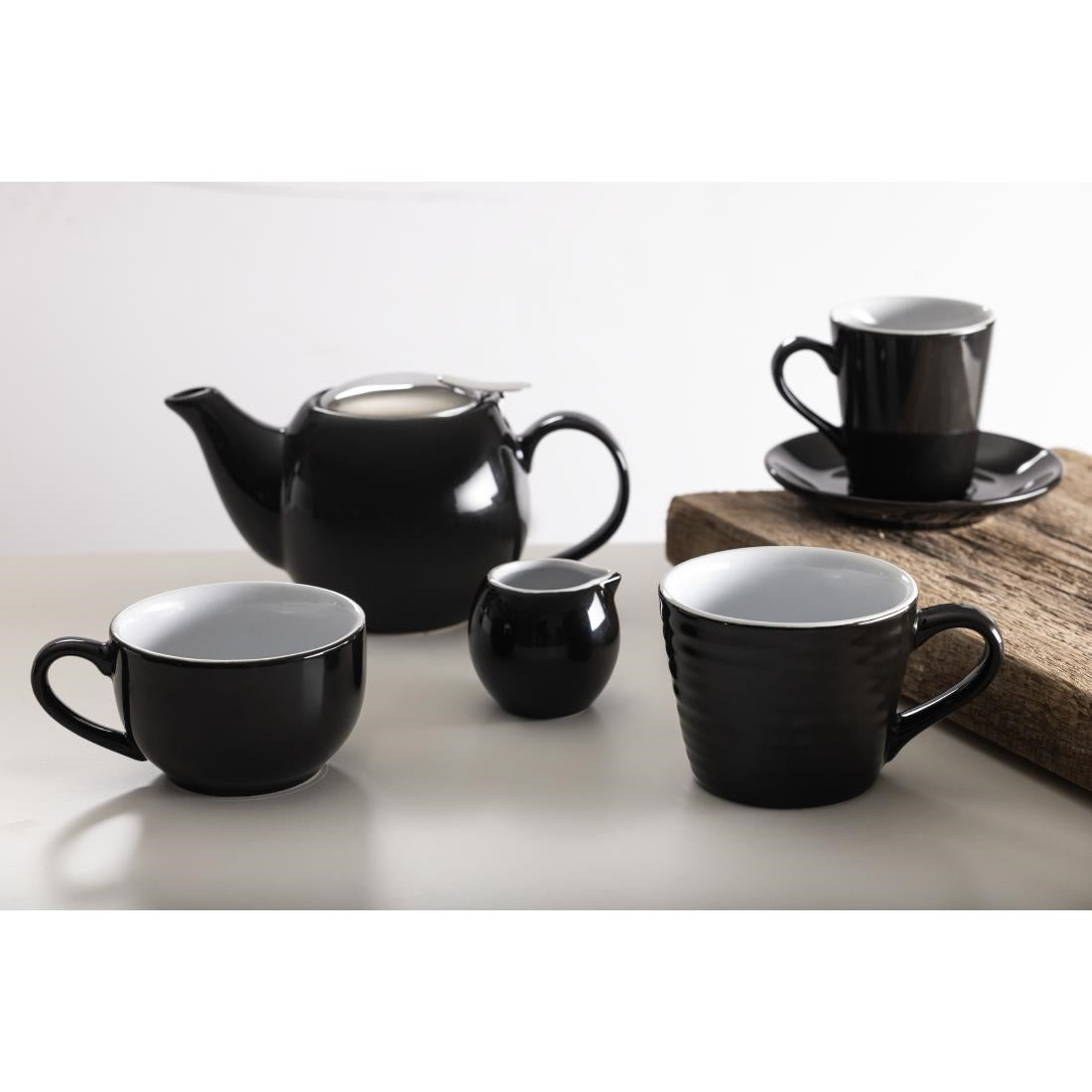 Olympia Cafe Aroma Mug Black - 340ml (6 Pack) - CU959