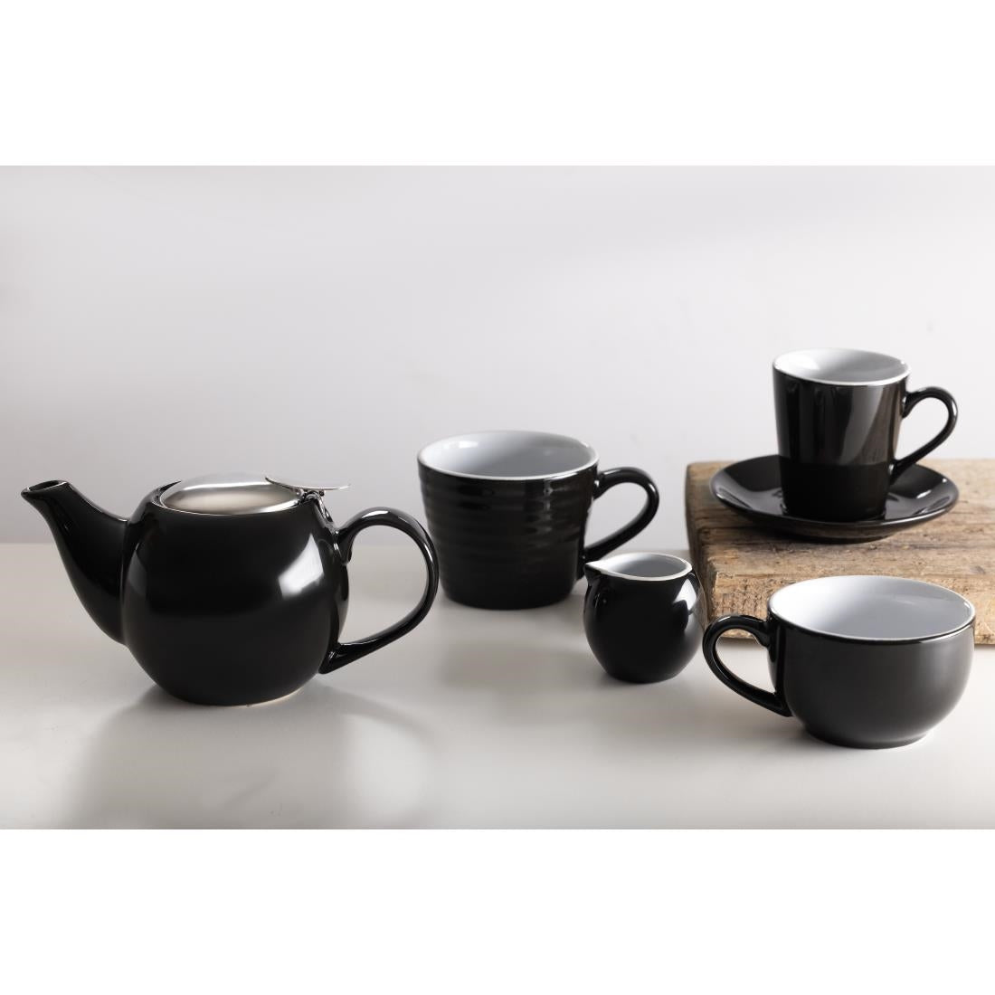Olympia Cafe Aroma Mug Black - 340ml (6 Pack) - CU959