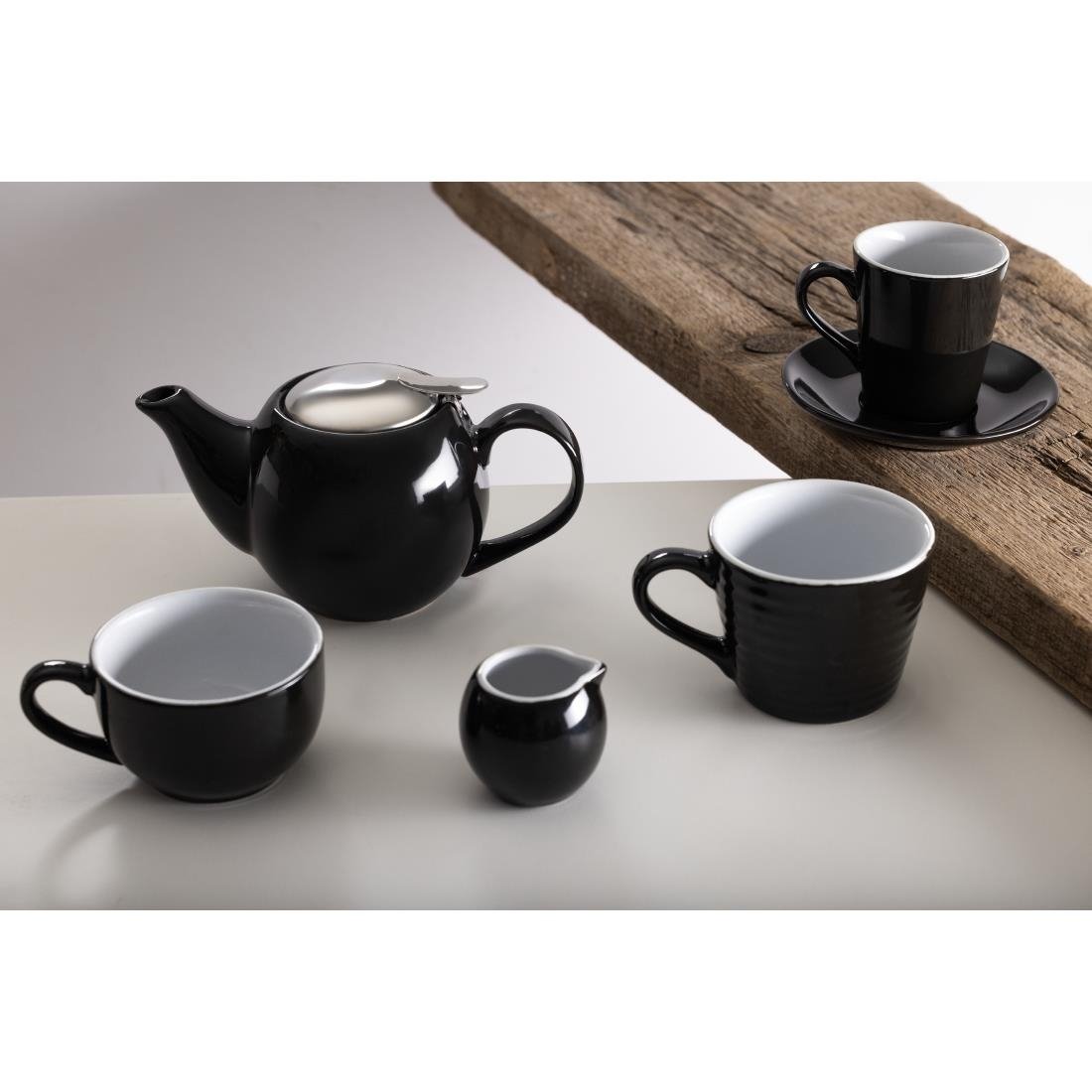 Olympia Cafe Aroma Mug Black - 340ml (6 Pack) - CU959