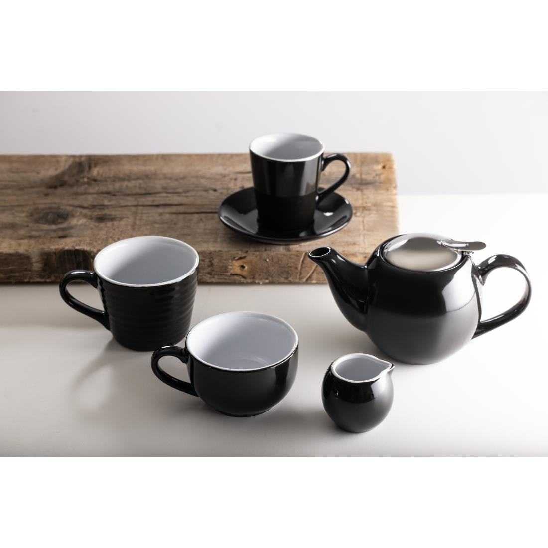 Olympia Cafe Aroma Mug Black - 340ml (6 Pack) - CU959
