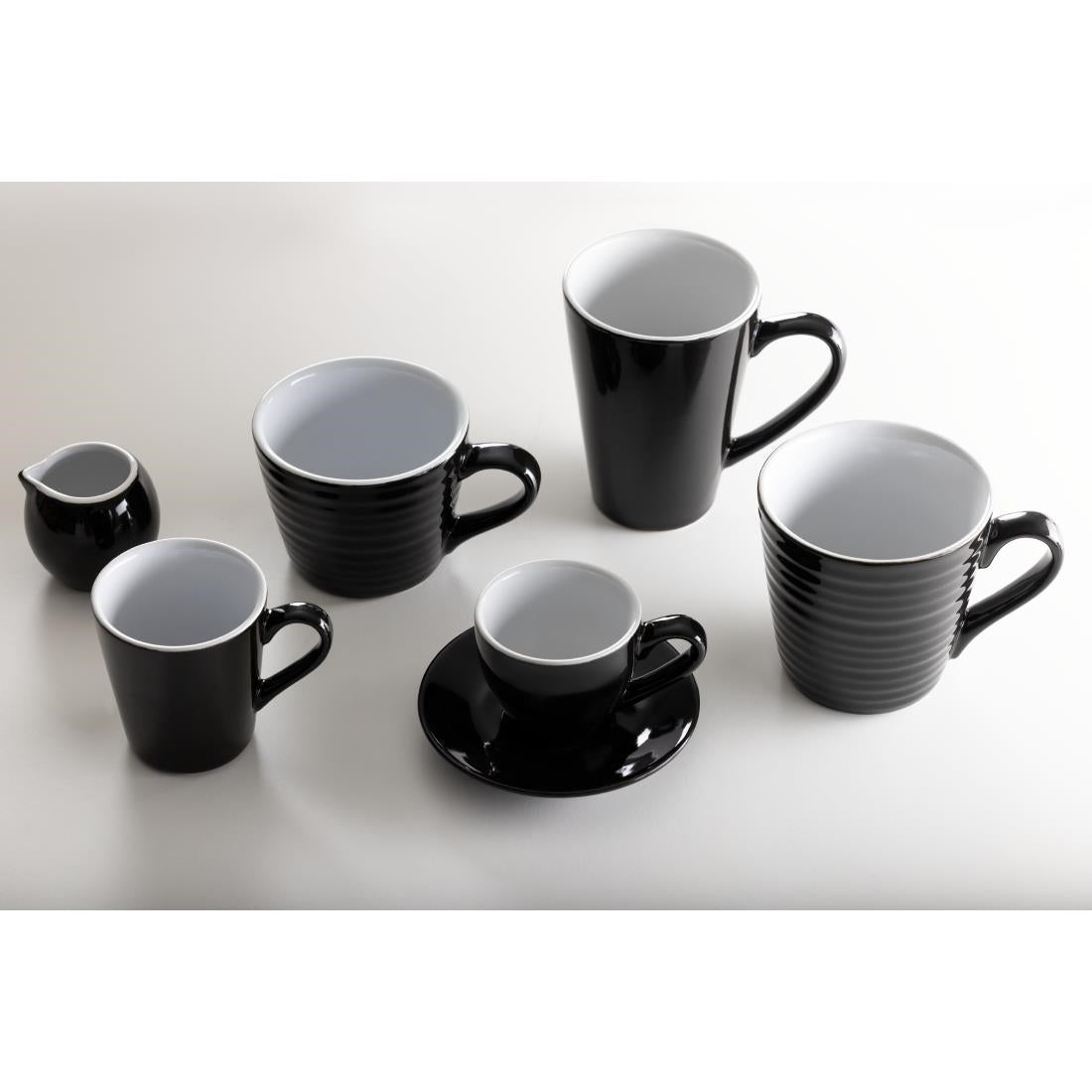 Olympia Cafe Aroma Mug Black - 340ml (6 Pack) - CU959