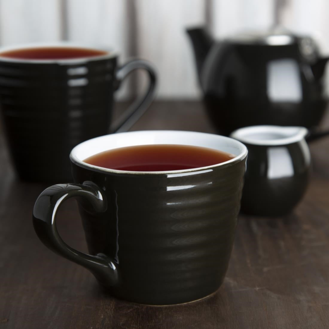 Olympia Cafe Aroma Mug Black - 230ml (6 Pack) - CU960