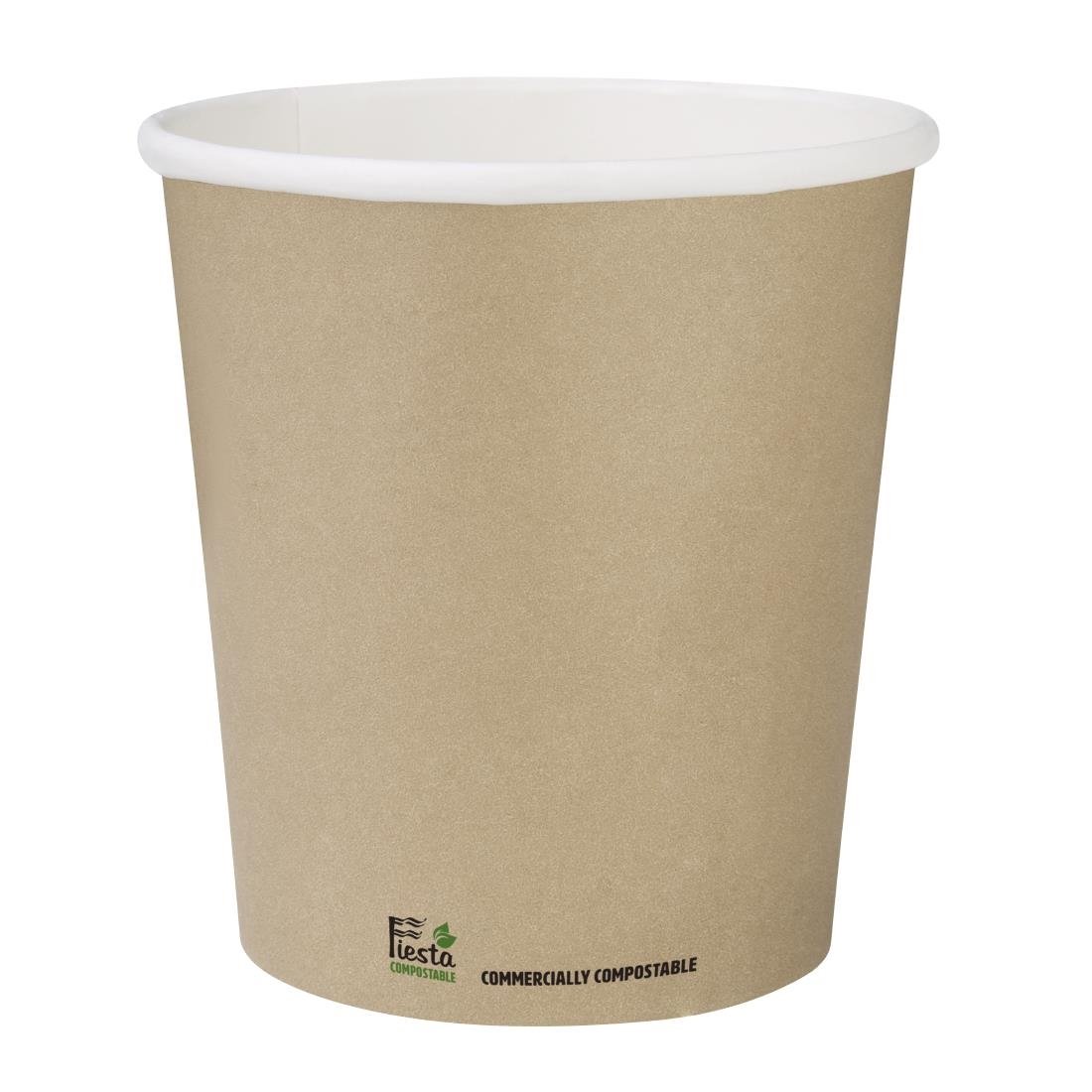 Fiesta Compostable Hot Cup Single Wall Kraft 225ml (1000 Pack) - CU980