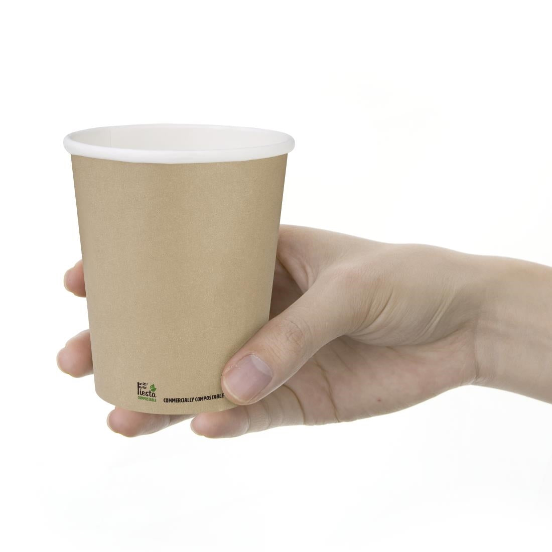 Fiesta Compostable Hot Cup Single Wall Kraft 225ml (1000 Pack) - CU980