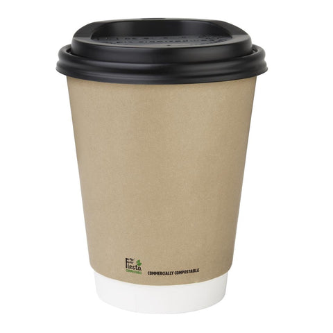 Fiesta Compostable Coffee Cups Double Wall 340ml (25 Pack) - CU987