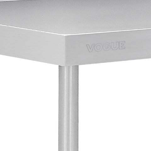 Vogue Premium Stainless Steel Table with Splashback 900mm - DA338
