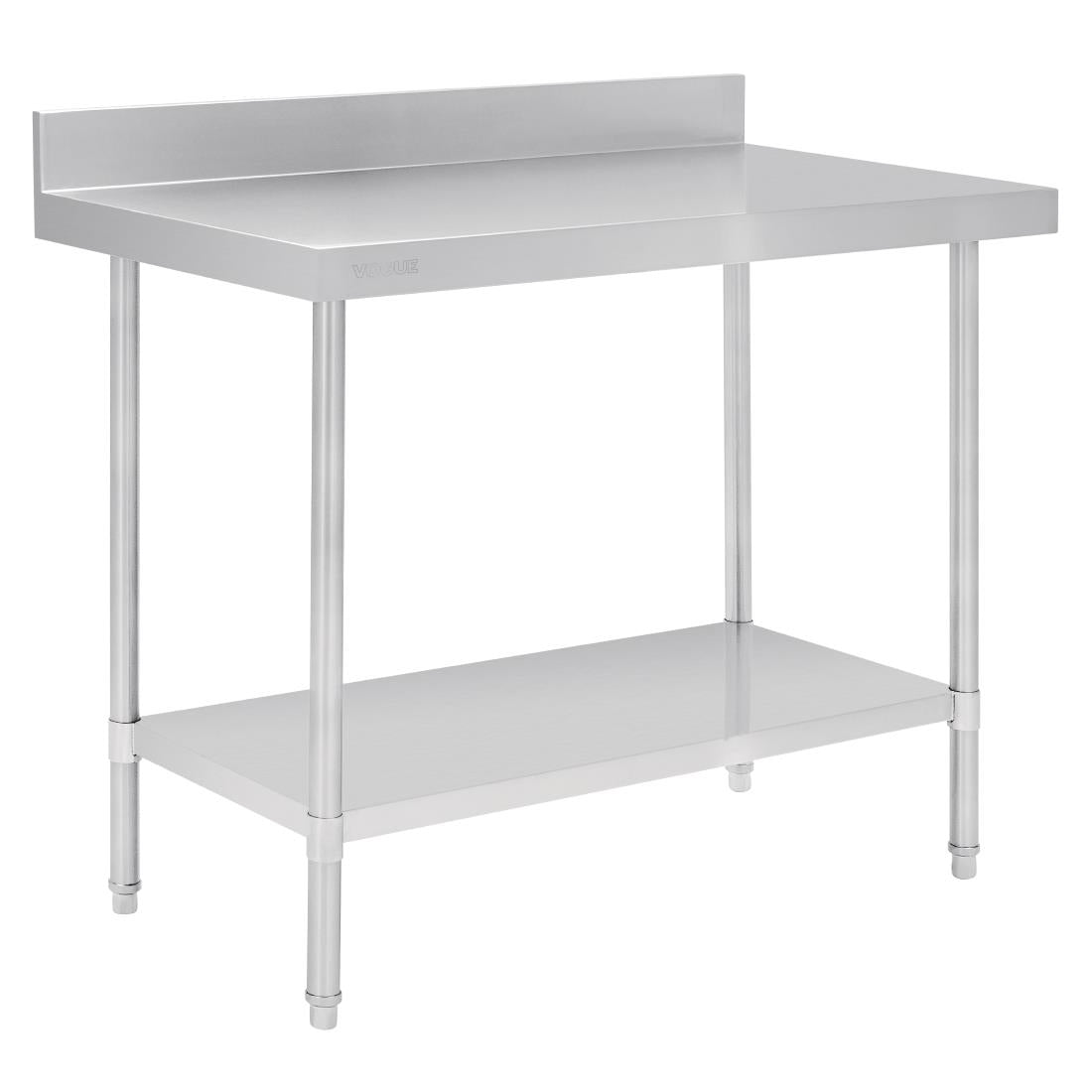 Vogue Premium Stainless Steel Table with Splashback 1200mm - DA339