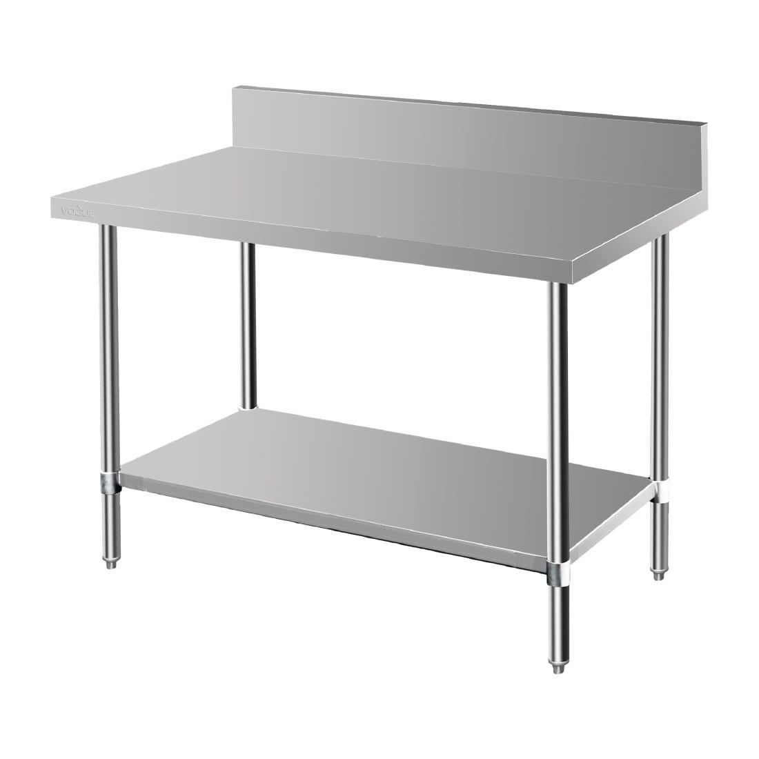 Vogue Premium Stainless Steel Table with Splashback 600mm - DA337