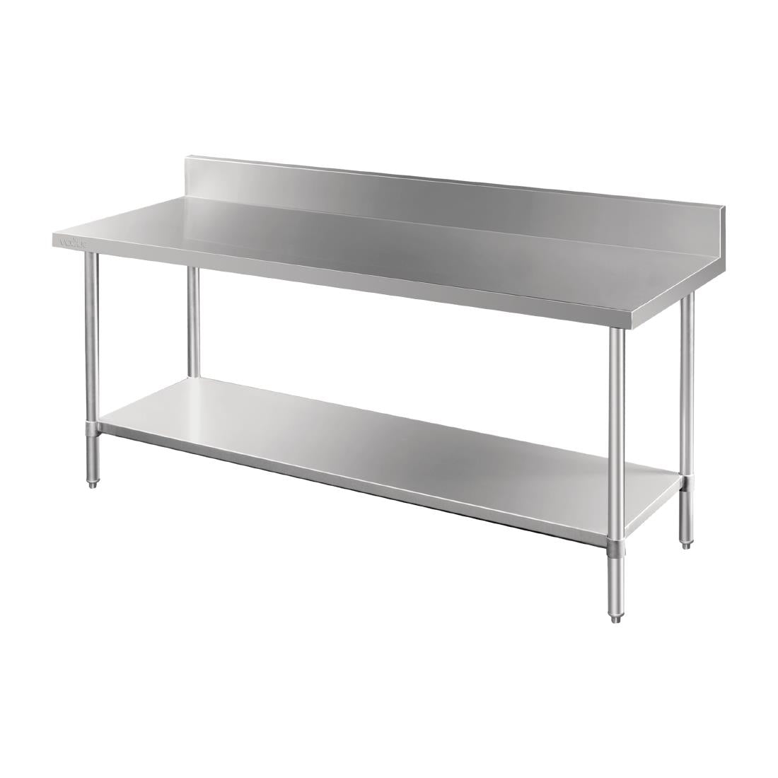 Vogue Premium Stainless Steel Table with Splashback 1800mm - DA341