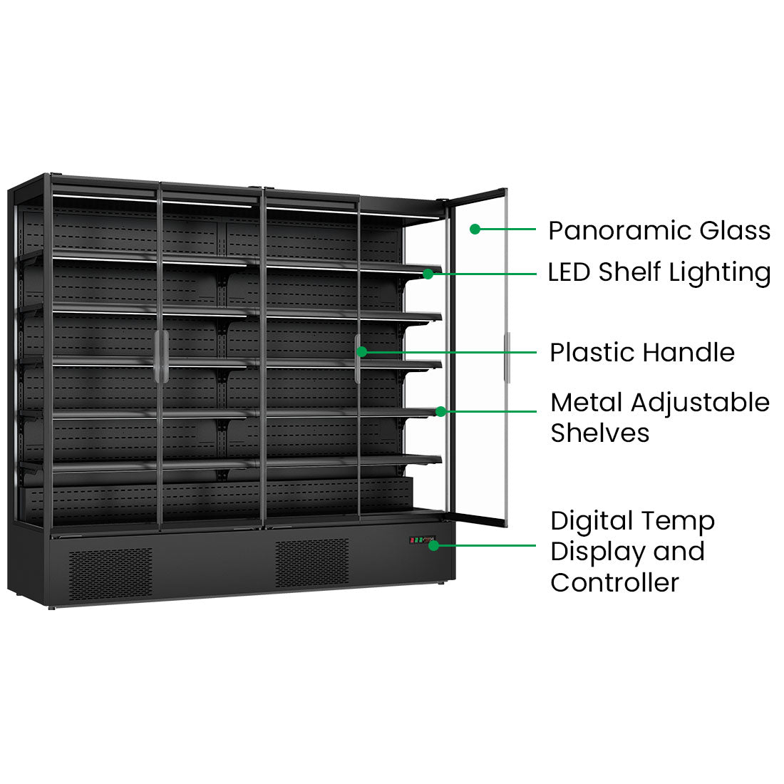 2NDs: Thermaster Supermarket Panorama 4 Door Chiller Display - DC-250B-NSW2083