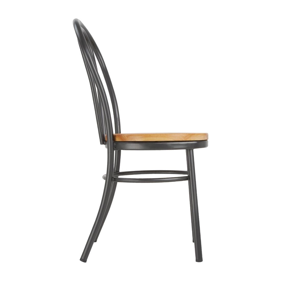 Bolero Clarisse Side Chairs Metallic Grey (2 Pack) - DC178