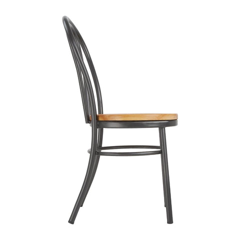 Bolero Clarisse Side Chairs Metallic Grey (2 Pack) - DC178
