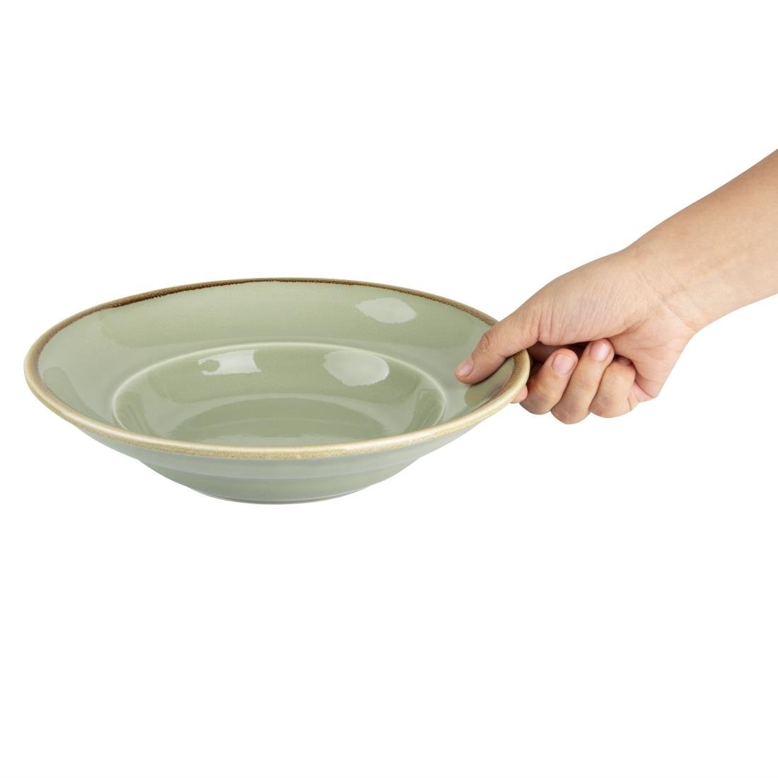 Olympia Kiln Pasta Bowls Moss 250mm (Pack of 4) - DC307