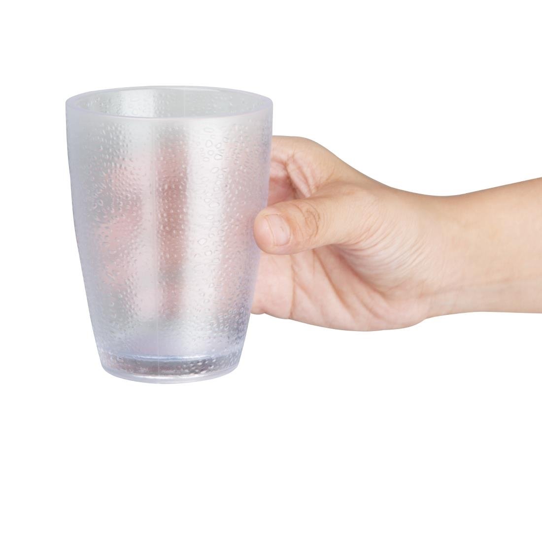 Olympia Kristallon Polycarbonate Tumbler Pebbled Clear 275ml Pack of 6 - DC928