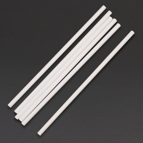 Fiesta Compostable Paper Straws White 6mm (Pack of 250) - DE925