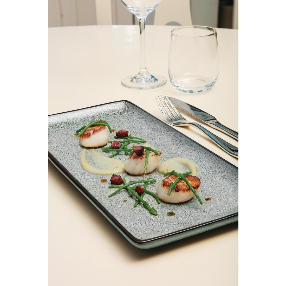 Olympia Mineral Rectangular Plates 228mm (6 Pack) - DF174